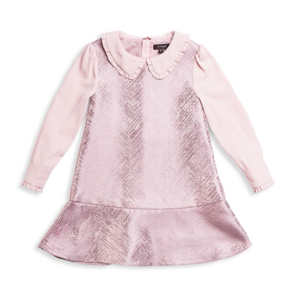 Imoga Blush Dress with Ruffled Collar